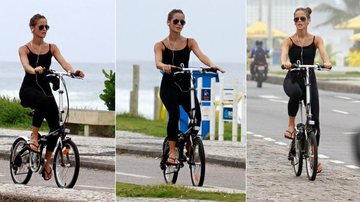 Fernanda de Freitas pedala na orla da Barra da Tijuca para manter a forma - Dilson Silva/Agnews