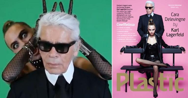 Cara Delevingne e Karl Lagerfeld fazem piada com suposta 'briga' e estampam capa de revista juntos - Foto-Montagem