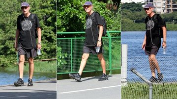 Ney Latorraca se exercita ao redor da Lagoa Rodrigo de Freitas, no Rio de Janeiro - Wallace Barbosa/AgNews