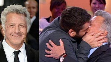 Dustin Hoffman atacou de novo: beijou apresentador francês na boca - Getty Images e Reprodução/TV