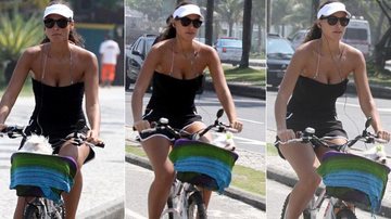 Débora Nascimento faz passeio de bicicleta com sua cadelinha, Brisa - Fábio Martins/ Agnews
