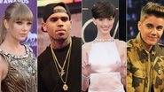 Taylor Swift, Chris Brown, Anne Hathaway e Justin Bieber - Getty Images