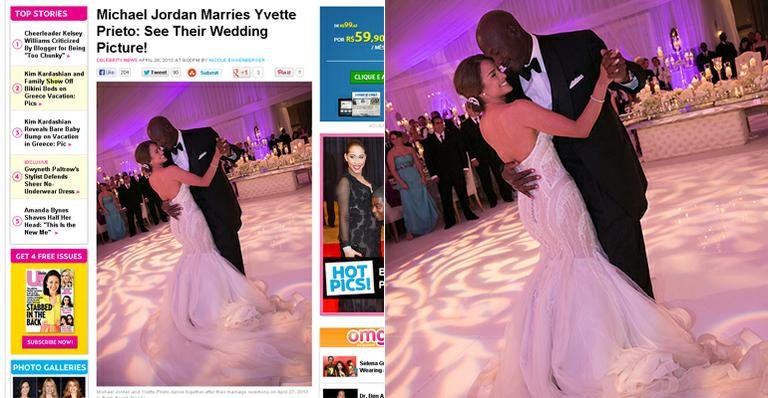 O casamento de Michael Jordan e Yvette Prieto - Reprodução US Weekly
