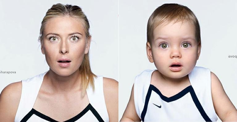 Tenista russa Maria Sharapova participa de fofa campanha publicitária ao lado de bebê - Reprodução/Facebook
