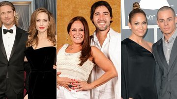 Brad Pitt e Angelina Jolie; Susana Vieira e Sandro Pedroso; Jennifer Lopez e Casper Smart - Arquivo CARAS