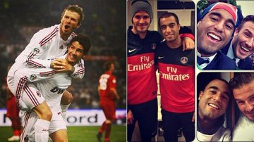 Alexandre Pato e Lucas homenageiam o mais novo aposentado, David Beckham - Reprodução/Instagram/Twitter