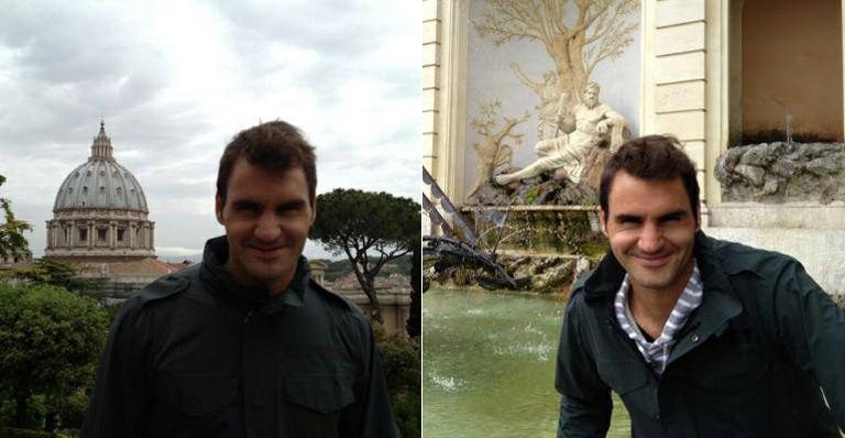 Roger Federer faz turismo por Roma, na Itália - Reprodução/Facebook
