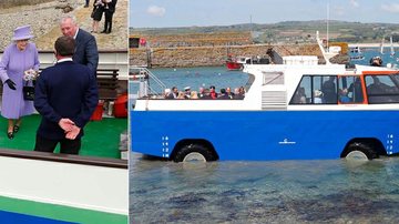 Rainha Elizabeth passeia a bordo de veículo aquático no sudoeste da Inglaterra - Getty Images
