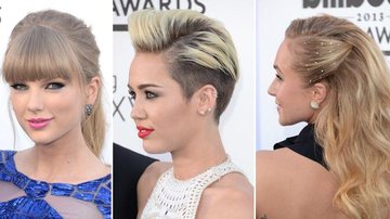 Penteados escolhidos pelas celebridades para o Billboard Music Awards inspiram looks para casamentos. Veja as dicas! - Foto-montagem
