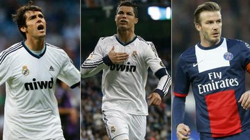 Kaká, Cristiano Ronaldo e David Beckham - Arquivo Caras