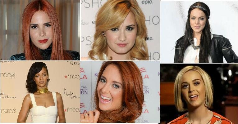 Sem medo da mudança, famosas adotam diferentes tonalidades para seus cabelos - Fotomontagem