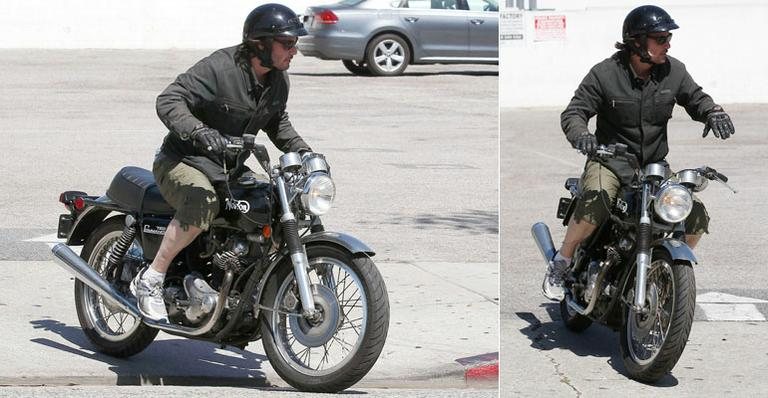 Keanu Reeves passeia de moto pela Califórnia, Estados Unidos - Grosby Group