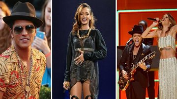 Rihanna e outros famosos prestaram solidariedade ao cantor Bruno Mars, que perdeu a mãe no último sábado, dia 1 - Getty Images/Foto montagem