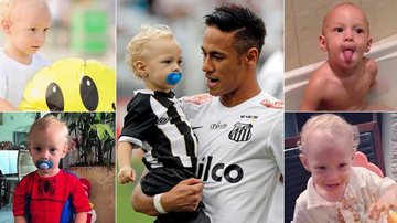 Neymar com o filho Davi Lucca - Fotomontagem