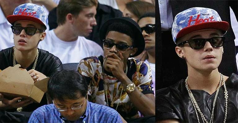 Justin Bieber e o rapper Lil Twist assistem jogo da NBA em Miami - Joe Skipper/Reuters