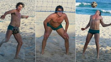 José Loreto joga futevôlei em praia do Rio de Janeiro - Dilson Silva/ AgNews