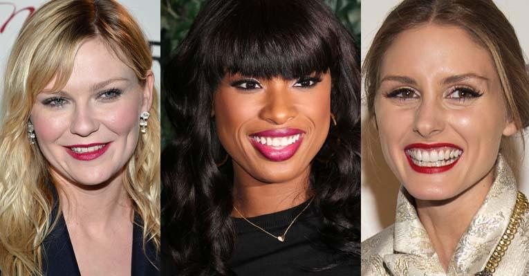 Kirsten Dunst, Jennifer Hudson e Olivia Palermo são exemplos de como o batom certo pode valorizar a maquiagem - Getty Images