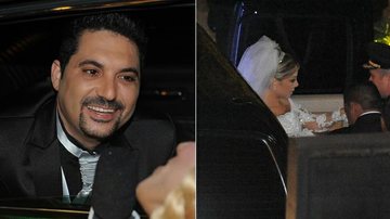 Sertanejo Edson e a noiva Andrea Cypriano Nunes chegam para o casamento - Francisco Cepeda/AgNews