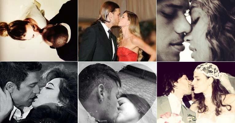 Confira 20 beijos de casais famosos neste Dia dos Namorados - Fotomontagem