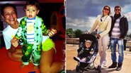 Luana Piovani com o filho Dom e o noivo, Pedro Scooby - Reprodução / TV Globo e Instagram