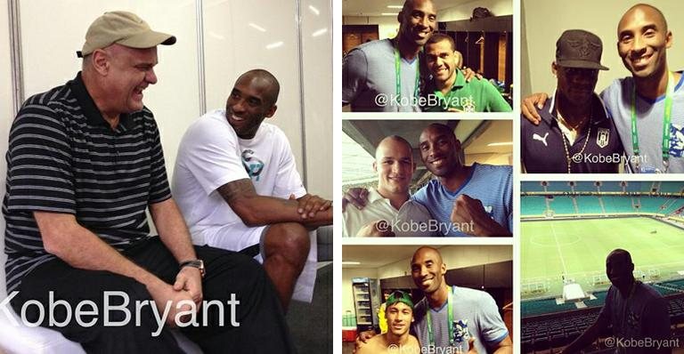 Kobe Bryant no Brasil com Oscar Schimdt e Neymar - Instagram/Reprodução