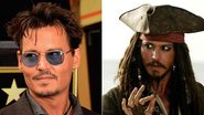 Johnny Depp se fantasia como o personagem Jack Sparrow, de 'Piratas do Caribe', para alegrar crianças que estão doentes em hospitais - Fotomontagem