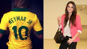 Rafaella Santos já está pronta para torcer por Neymar; Bruna Marquezine em pose nos bastidores do Domingão - Instagram/Reprodução e Domingão/TV Globo
