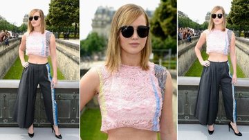 Jennifer Lawrence no desfile da Dior na Semana de Alta-Costura de Paris - Foto-montagem