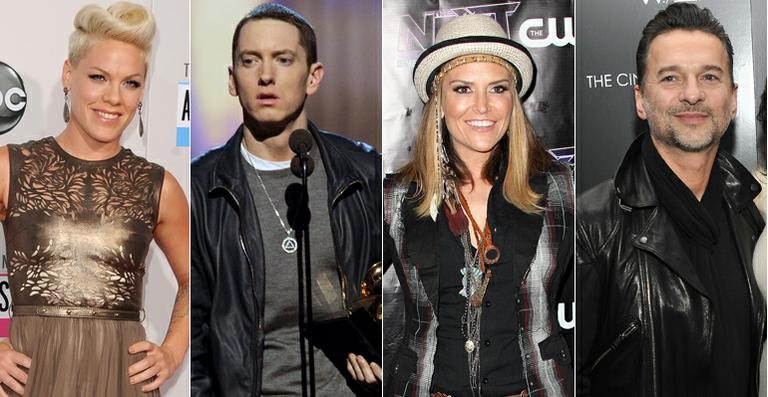 Pink, Eminem, Brooke Mueller e Dave Gahan - Getty Images