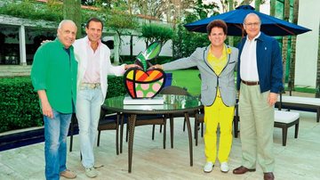 Em sua mansão, em SP, Doria homenageia o artista com Gustavo Rosa e Alckmin. - João Passos / Brasil Fotopress