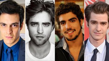 Maetus Solano, Robert Pattinson, Caio Castro e Andrew Garfield têm sobrancelhas grossas. Saiba como fazer a sua! - Fotomontagem