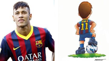 Neymar e seu personagem na Turma da Mônica - Reprodução/Twitter