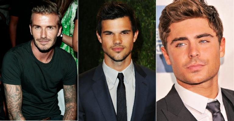Maquiagem masculina: David Beckham, Taylor Lautner e Zac Efron - Getty Images