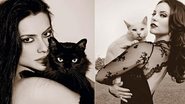 Cleo Pires, com o gato negro, e Paolla participam da campanha promovida pela AMPARA em prol de animais rejeitados e abandonados - Jacques Duqueker