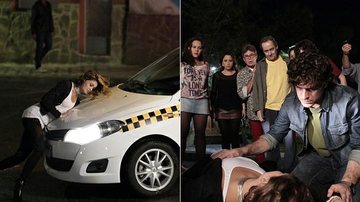 Amora se joga na frente de carro e é atropelada - Divulgação/ Globo