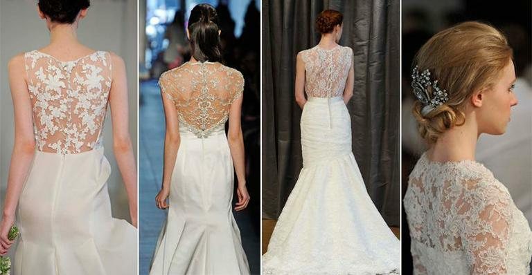 Os vestidos de noiva com detalhes nas costas são os novos 'queridinhos' das noivas - Foto-montagem/ Márcio Madeira