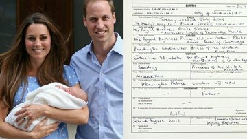 Certidão de nascimento do príncipe George, filho do príncipe William e de Kate Middleton - Getty Images; Reprodução / Twitter