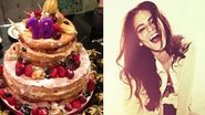 O naked cake também pode ser usado em festas de aniversário. Veja o de Bruna Marquezine - Foto-montagem