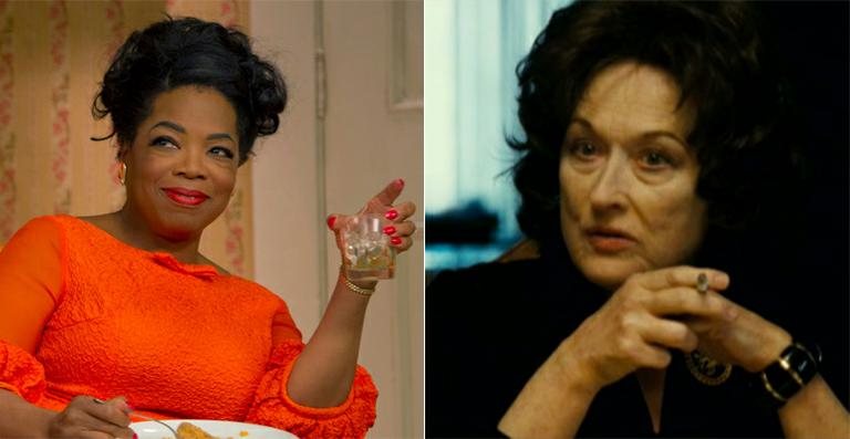 Oprah Winfrey em 'The Butler' e Meryl Streep em 'August: Osage County' - Reprodução