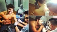 Sem camisa, Caio Castro retoca tatuagem em estúdio de São Paulo - Instagram/Reprodução