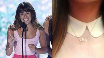 Lea Michele usa colares com nome de Cory e de Finn - Reprodução