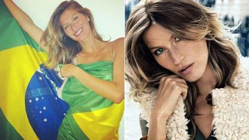 No Dia da Independência, Gisele Bündchen aparece com a bandeira brasileira enrolada no corpo - Instagram/Reprodução e Divulgação