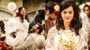 Vestido retrô em casamento na novela "Joia Rara" - Foto-montagem