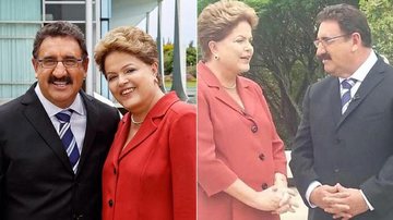 Ratinho grava entrevista com presidente Dilma Rousseff em Brasília - Instagram/Reprodução e Twitter/Reprodução