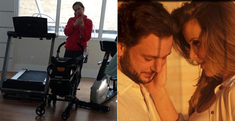 De licença maternidade, Mariana Ferrão leva o filho Miguel de acompanhante na academia - Instagram/Reprodução