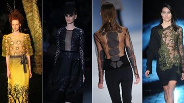São Paulo Fashion Week: roupa transparente é tendência para o inverno 2014 - Foto-montagem