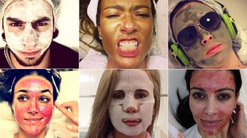 Famosos apostam em fotos usando máscaras de beleza nas redes sociais - Fotomontagem/Reprodução