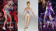 Miley Cyrus ganha boneca com visual polêmico usado no VMA - Getty Images e Divulgação