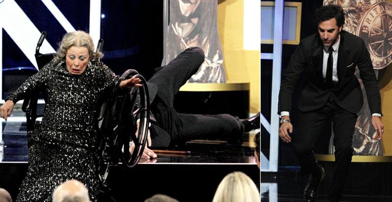 Sacha Baron Cohen derruba atriz idosa de cadeira de rodas em prêmio - GettyImages