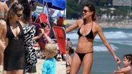 Dia de praia: famosas se divertem com a família no feriado - Foto-montagem